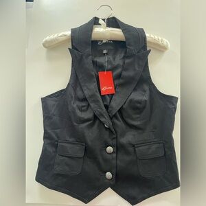 Y2K Vintage Guess Black Formal Vest Large NWT